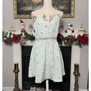 EM Spaghetti Strap Floral Mini Dress Size Large